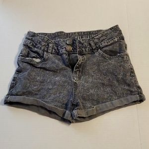 High Rise Black Distressed Jean Shorts Size 8
